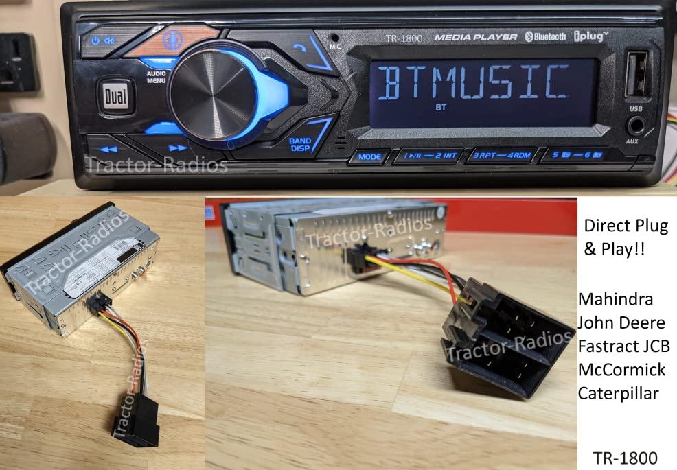 Direct Plug & Play Am Fm Bt Bluetooth Tractor Radio Mahindra John Deere Jcb Mccormick Cat